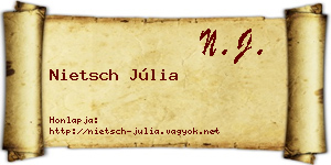 Nietsch Júlia névjegykártya