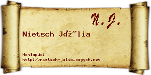 Nietsch Júlia névjegykártya